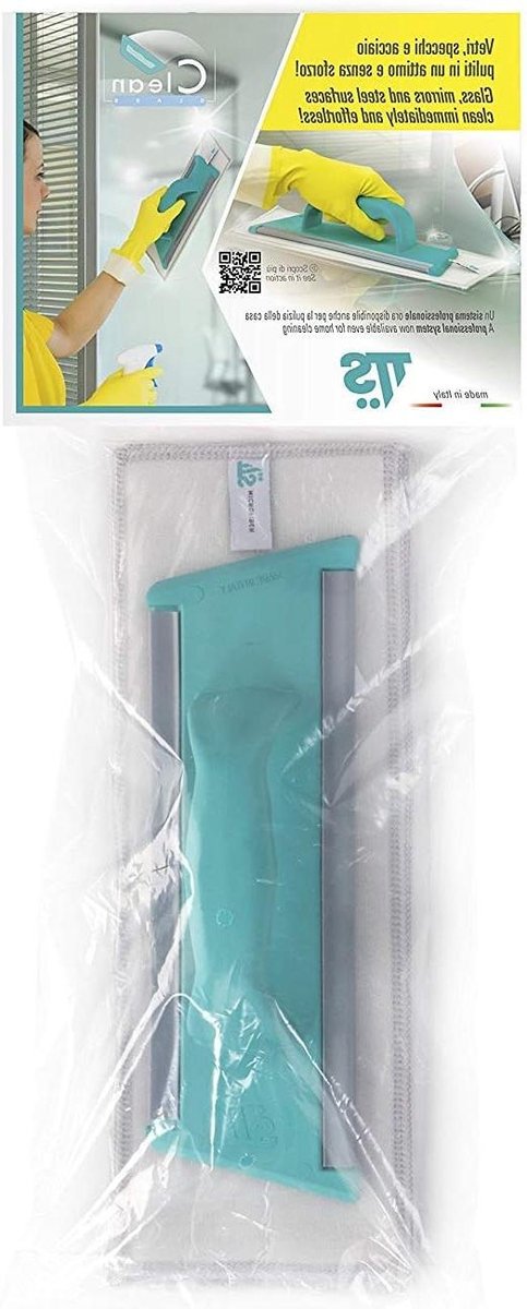 Glasreinigingsset - Dweil voordeelverpakking - Streeploos Reinigen - Moeiteloos in één keer - 30 cm houder - Blauw