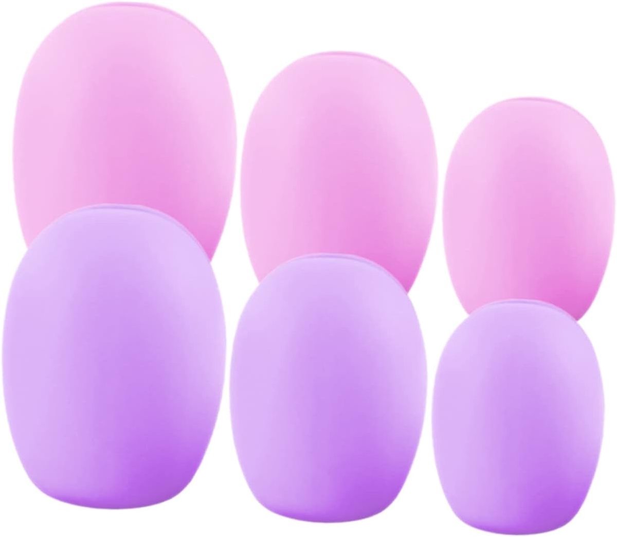 Set van 6 Make-upkwasten met Reistas - Reisvriendelijke Haarborstels en Silicone Bescherming voor Make-upkwasten en Reiniging
