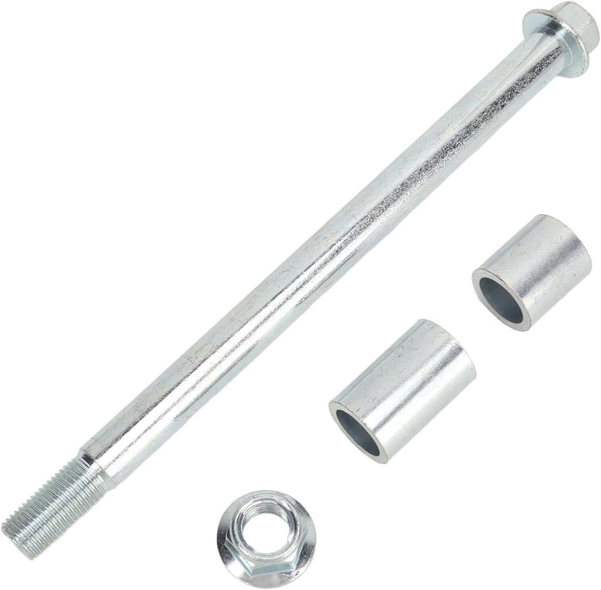 Achteras 15 mm 220 mm met 2 Ringen, Gepolijste Behuizing, Geschikt voor Pit Pro Trail Dirt Bike, Standaard