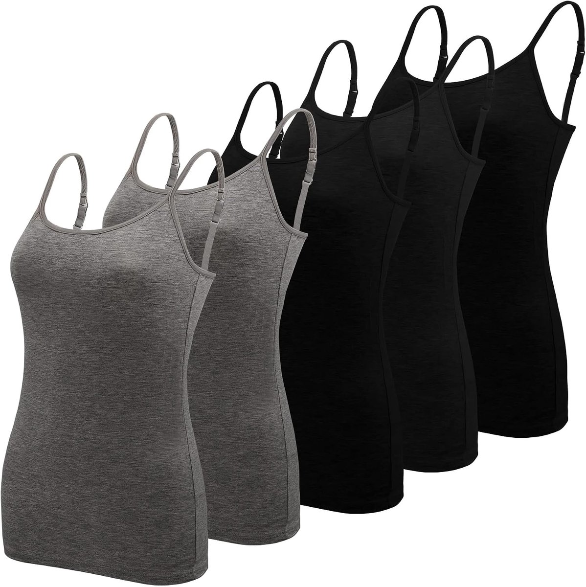 5 stuks basic hemdje met verstelbare bandjes voor dames en meisjes