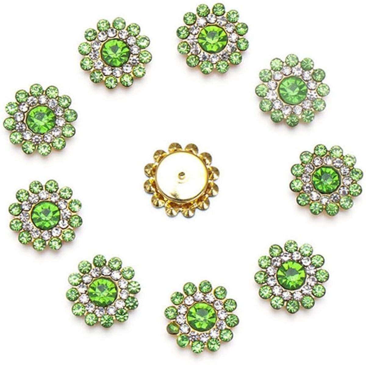 10 stuks 14mm zonnebloemvormige rhinestone klauwknopen kristallen glazen steenknopen voor kledingdecoratie naaiknopen kleding DIY accessoires