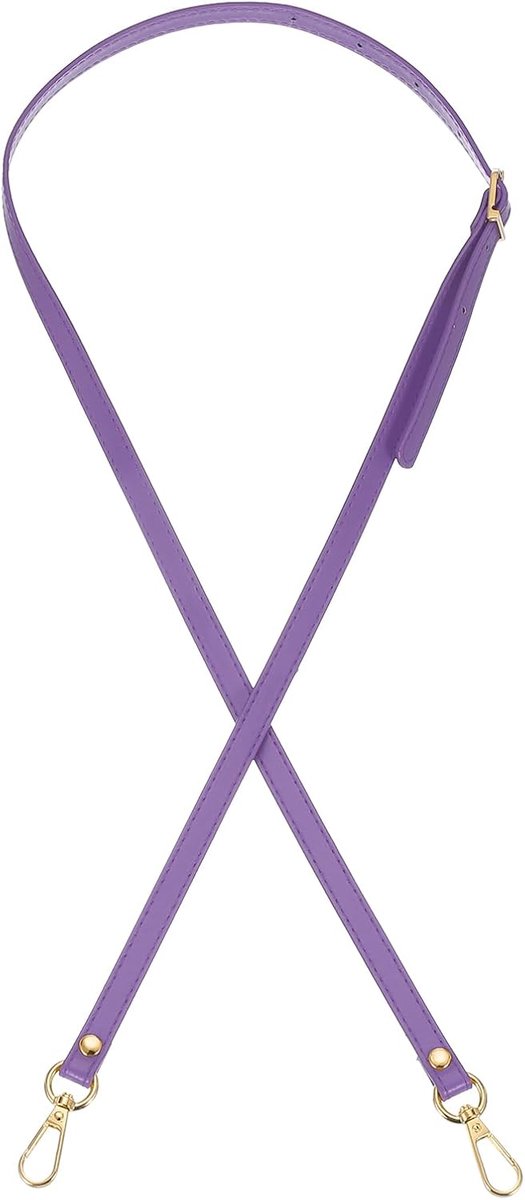 Leren portemonneeriem Vervanging 120 cm, PU verstelbare schouder crossbody vervangende riem met gouden hardware voor handtassen schoudertas, Paars