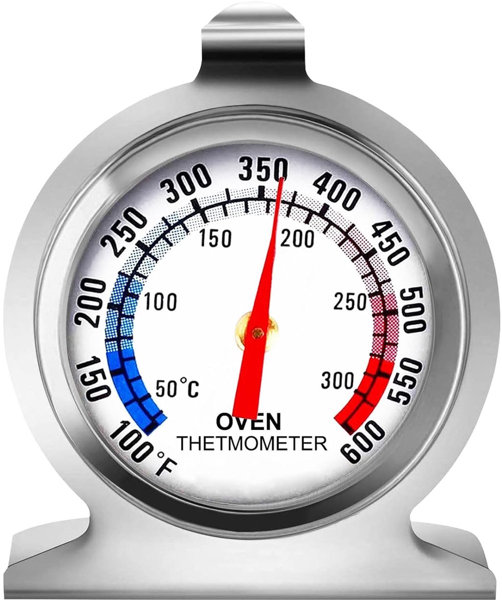50-300°C/100-600°F, voor oven, grill, friteuse, rookkamer, analoog thermometer, direct afleesbaar, gemaakt van roestvrij staal, voor de keuken (1)
