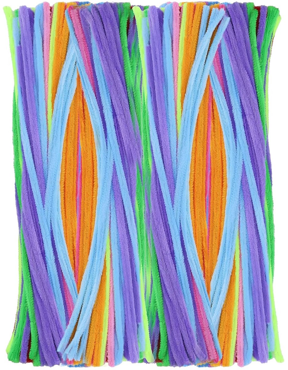 10 kleuren, kleurrijk, chenille-steel, 30 cm lang, chenilledraad, knutseldraad, bloemenboeket, twister, doe-het-zelf handgemaakt, 120 stuks