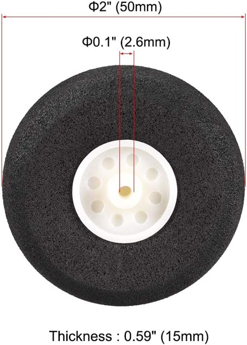 Wielen RC vliegtuig spons wielen 2 inch x 0,1 inch
