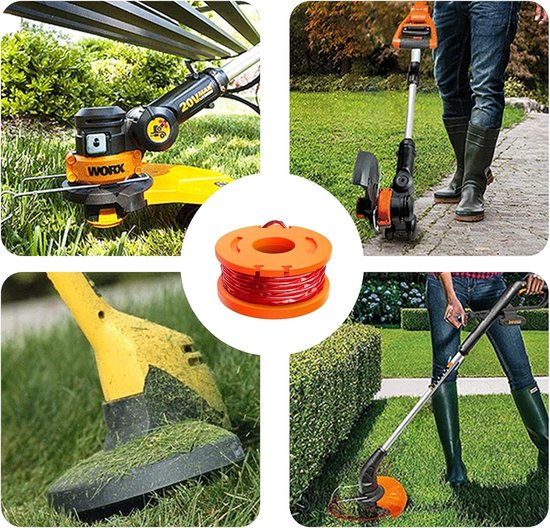 Spoelen, werkt met, alle grastrimmers met 20 V, spoel voor grastrimmer, trimmer, spoelmodel WA0010 WA0004 Ø 1,65 mm, 3 m lengte grastrimmerspoelen — afbeelding 3