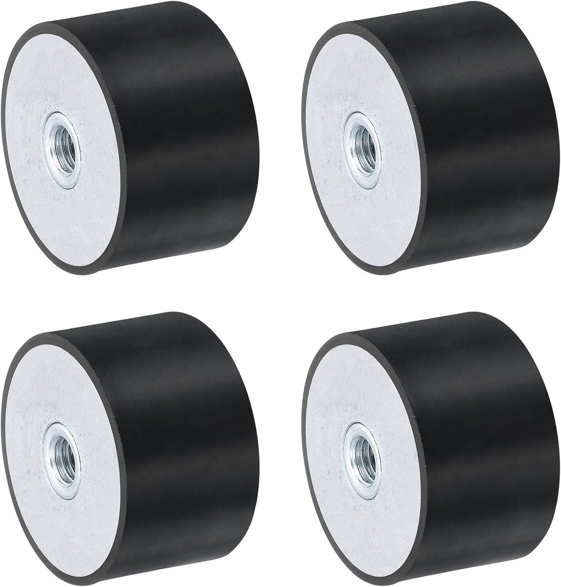 4 stuks 40 x 25 mm M8 schroefdraadbussen van rubber, trillingsisolatoren, vervangt antivibratiepads plat Silentblok-basisblok