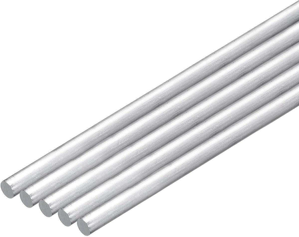 5 stuks 1/4 inch (7 mm) diameter ronde stang van aluminium 356 mm lengte 6061 solide ronde stang van aluminium voor industriële bouw doe-het-zelf handwerk
