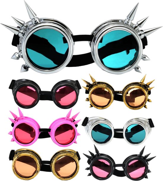 4sold (TM Steampunk Black Cyber Goggles Rave Goth Vintage Victoriaans zoals zonnebrillen One Size Zwart — afbeelding 2