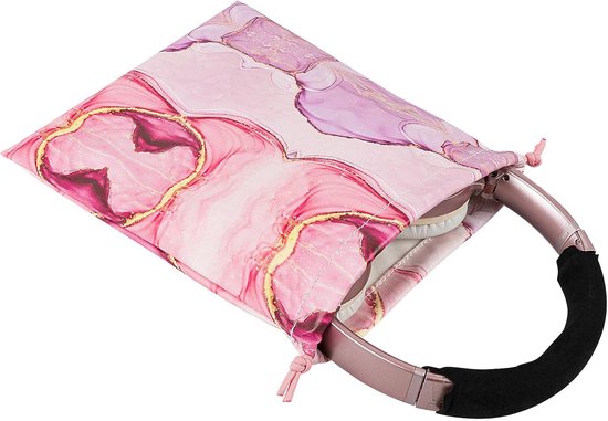 Hoofdtelefoon Pouch Compatibel met Bose QC Ultra II, JBL Tour One M3, AKG Y500 en meer, Headset draagtas, Zachte reistas voor over-ear hoofdtelefoon (roze marmer PU) — afbeelding 5