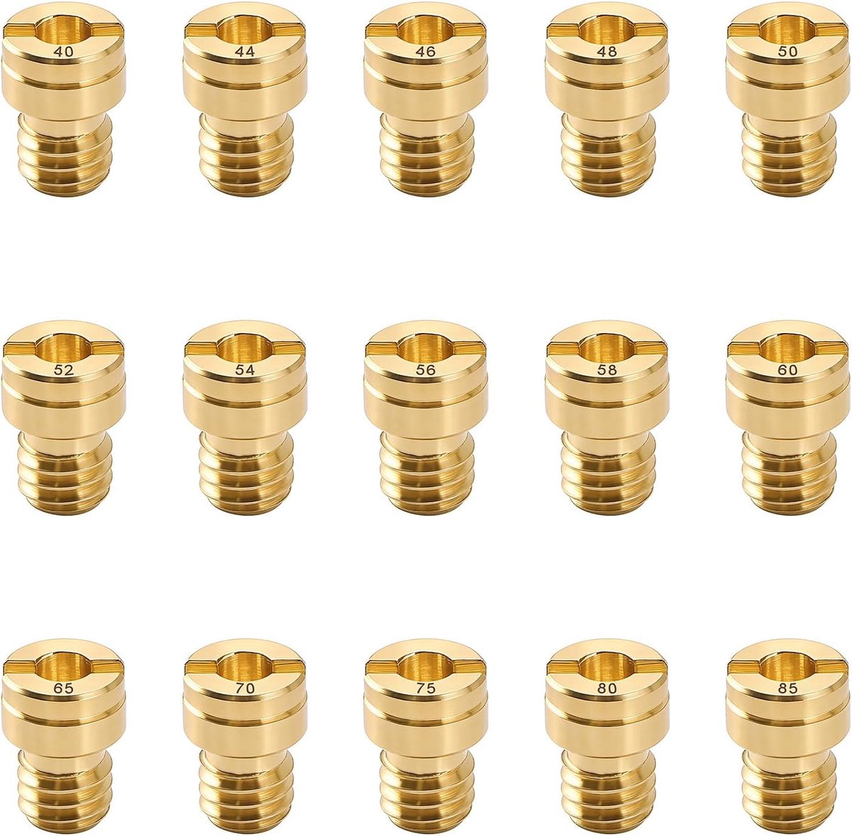 15 Stuks M4 40-85 Carburateur Hoofdstraal, Carb Hoofdsproeier, Carburateursproeiers, voor Scooter, Motorfiets, Switch Moped