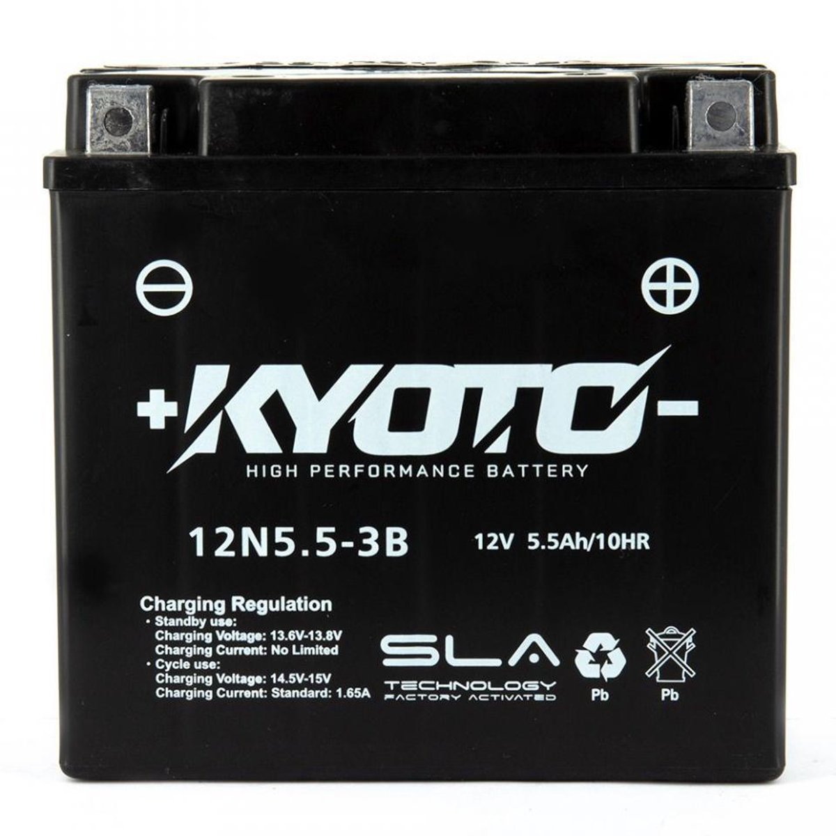 Batterie SLA Kyoto pour Moto Yamaha 125 Rd Dx Baton 1978 à 1986 12N5.5-3B / 12V 5.5Ah Neuf