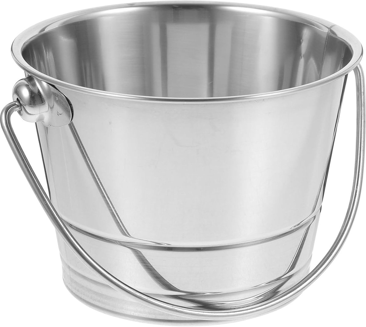 1 Liter Roestvrij Stalen Wateremmer met Handvat - Zware Geïsoleerde IJsemmer voor Champagne en Wijn - Zilverkleurig