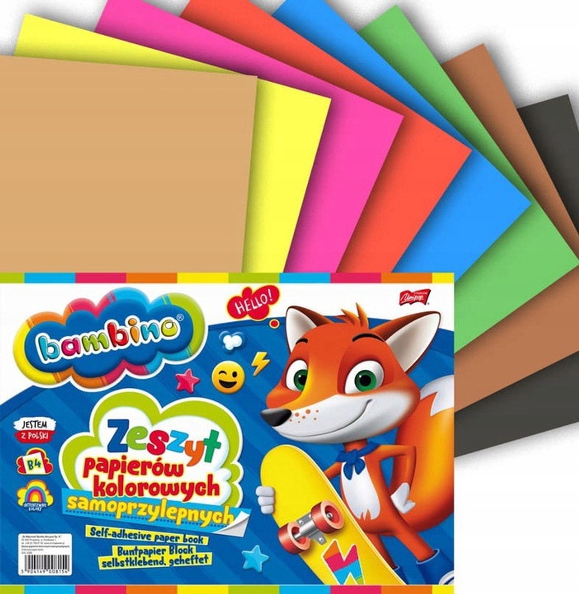 Zelfklevend Kleurrijk Papier B4 - 8 Vel voor Knutselen en School