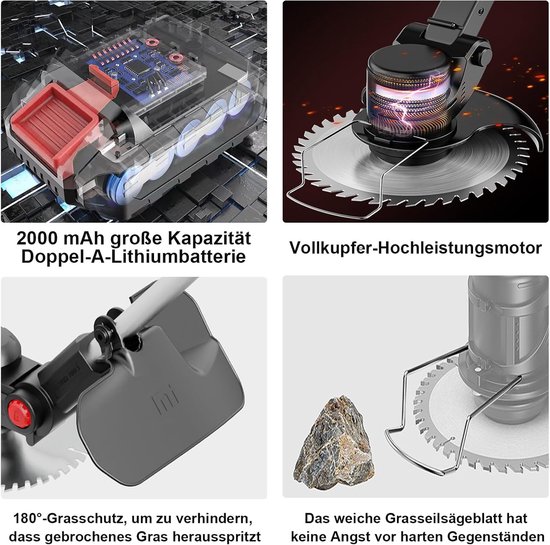 Onkruidborstel Electrisch - Bosmaaier - Grastrimmers met Accu - Onkruidverwijderaar — afbeelding 5