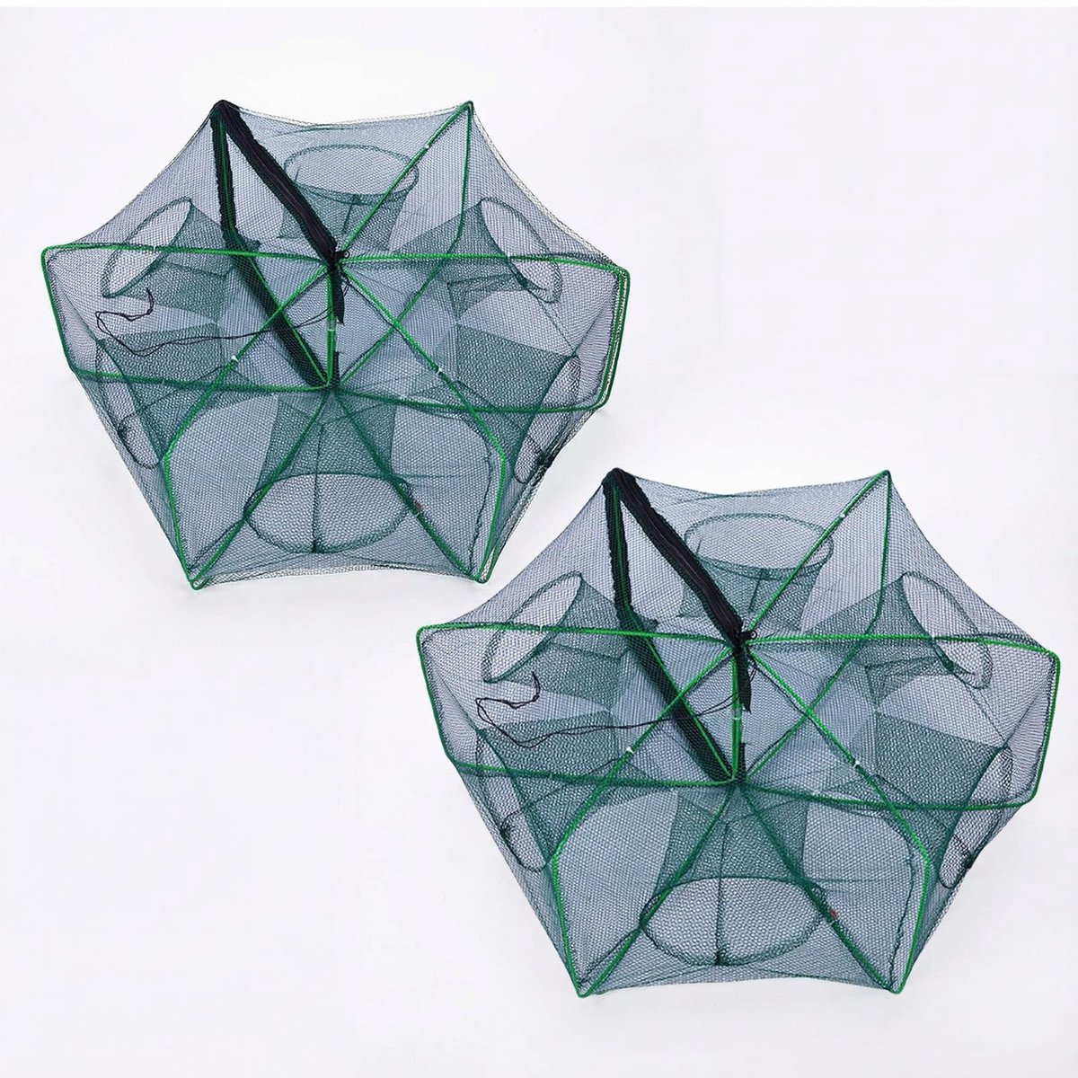 SolidKeus - Set van 2 Vouwbare Nylon Kreeftenvallen met Ritsopeningen