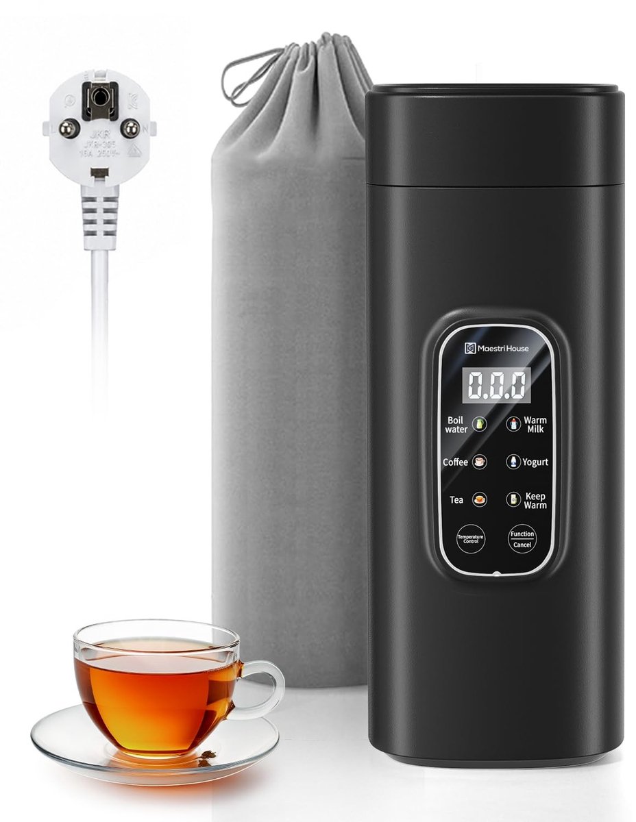 Elzusha Reiswaterkoker 550 ml Mini Waterkoker met 6 Functies Roestvrij Staal