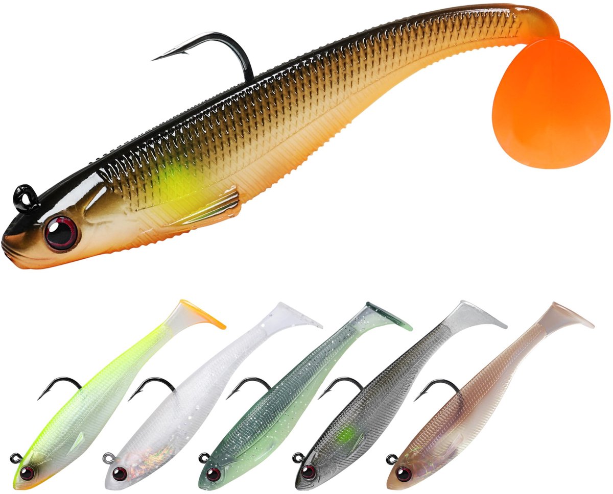 Elzusha - Voorgemonteerd Zacht Vis aas met Spinner voor Zoet- en Zoutwater
