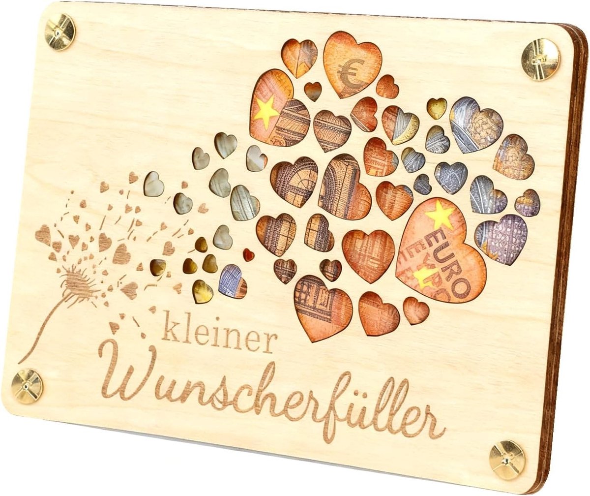 Houten Kaartenhouder met Hartpatroon, Creatieve Oplossingen, Originele Cadeaus voor Mannen en Vrouwen