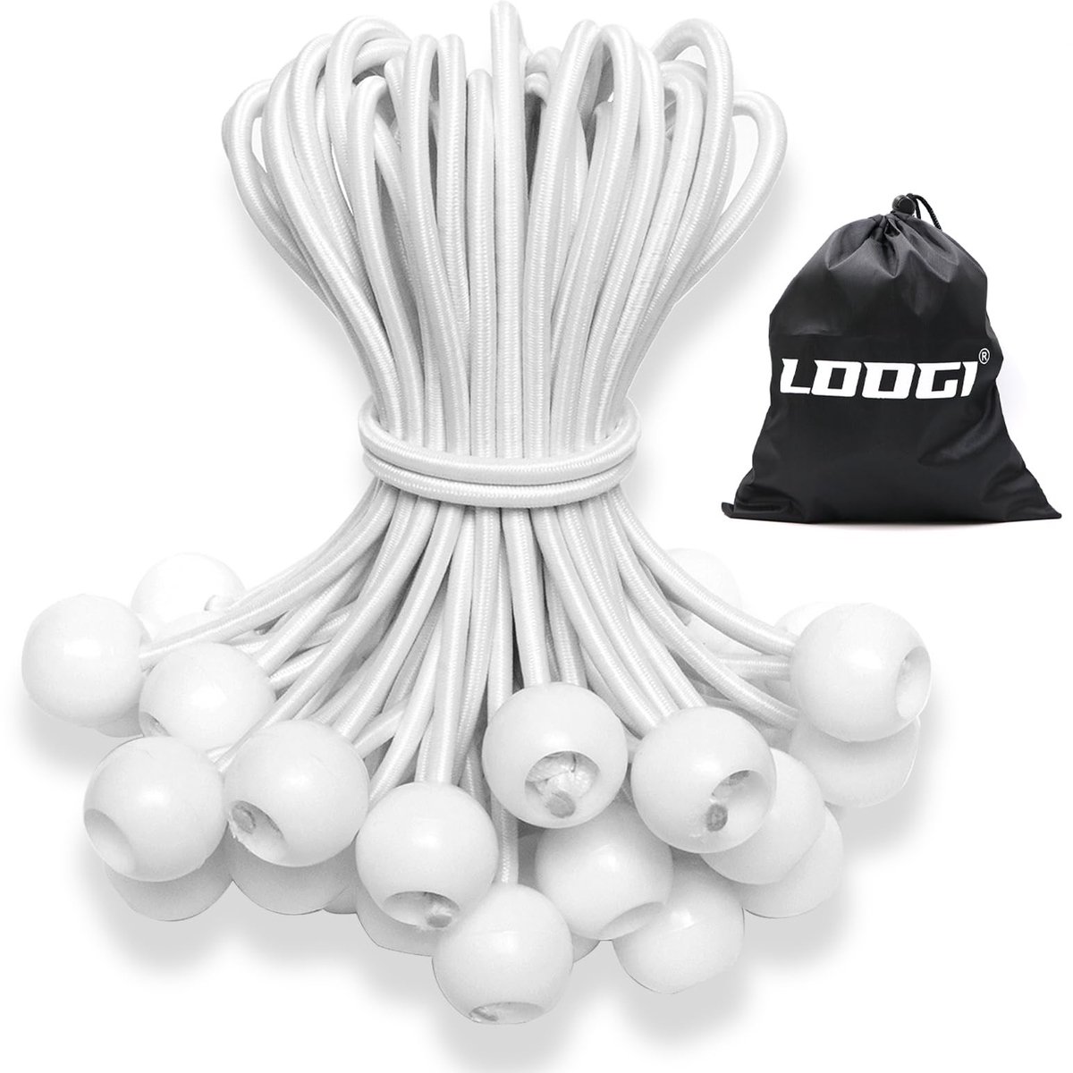 SolidKeus - Set van 25 Lashing Straps met Bal voor Tent en Zeil