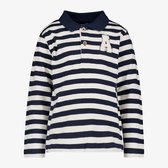 Unsigned gestreepte jongens polo met lange mouwen - Blauw - Maat 122/128