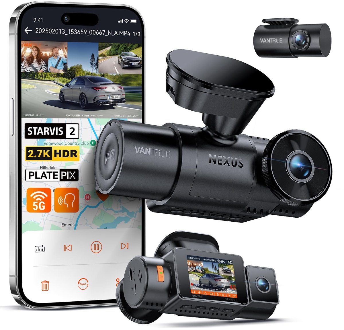 SolidKeus - Dashcam met Drievoudige Opname en Spraakbediening