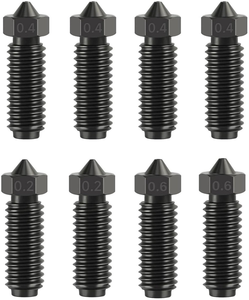 SolidKeus - Set van 8 Gehard Stalen Nozzles voor 3D Printer