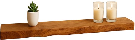Wandplank Inge industrieel lengte 125cm acacia hout muurdecoratie Wandplank Inge industrieel lengte 125cm acacia hout muurdecoratie
