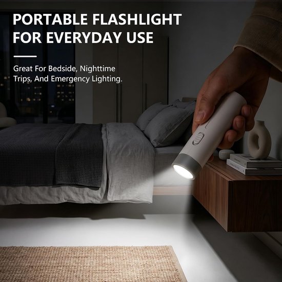 Draadloze 4-in-1 oplaadbare bureaulamp - Opvouwbare en uitschuifbare bedlamp - Combineert zaklamp, telefoonstandaard en ingebouwde powerbank - Voorzien van 3 helderheidsstanden - Geschikt voor lezen, studentenkamers, kamperen en als noodverlichting — afbeelding 3