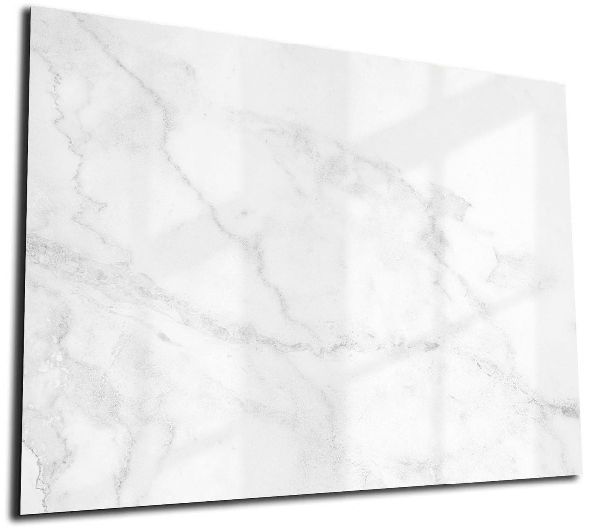 Mydesignglas Glazen Whiteboard - Gehard Glas - Glazen Magneetborden - Memobord - Magnetisch - Krasbestendig - Frameless - 60x40cm - Wit Marmer