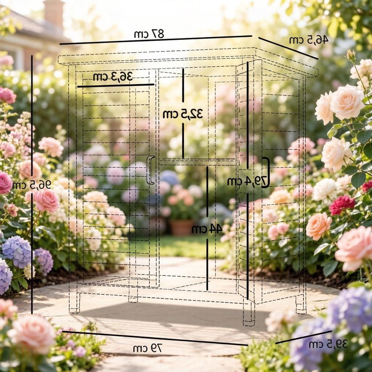 Houten tuinkast - Opbergkast buiten - Tuinspullen opbergen - Weerbestendig design - 87 x 465 x 965 cm - Geel