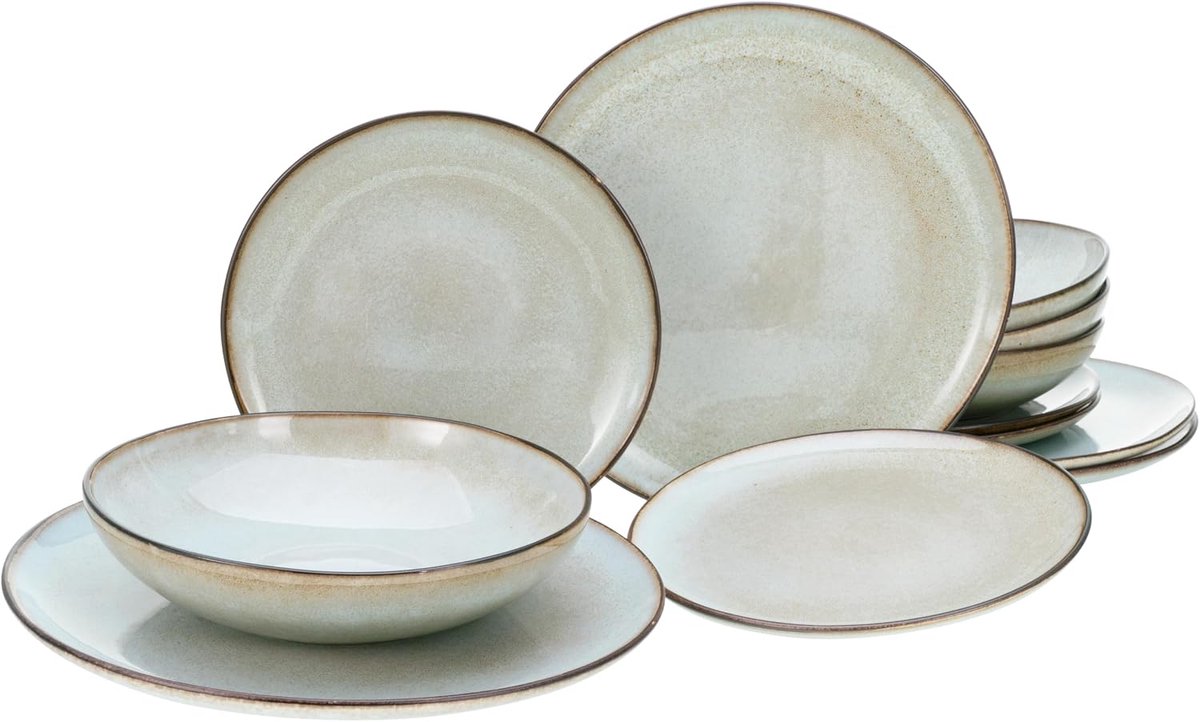 14438, Serie Stone Grey, bordenset 12-delig