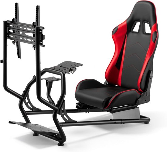 Racestoel Cockpit - Simrace Setup - Realistische Race-ervaring - Volledig Verstelbaar - 131 x 72 x 110 cm - Zwart — afbeelding 5