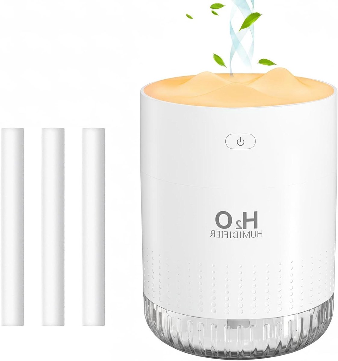 Luchtbevochtiger Klein - Mini Air - Comfort Verhogend - Met Nachtlampje - 500ml Capaciteit - Wit