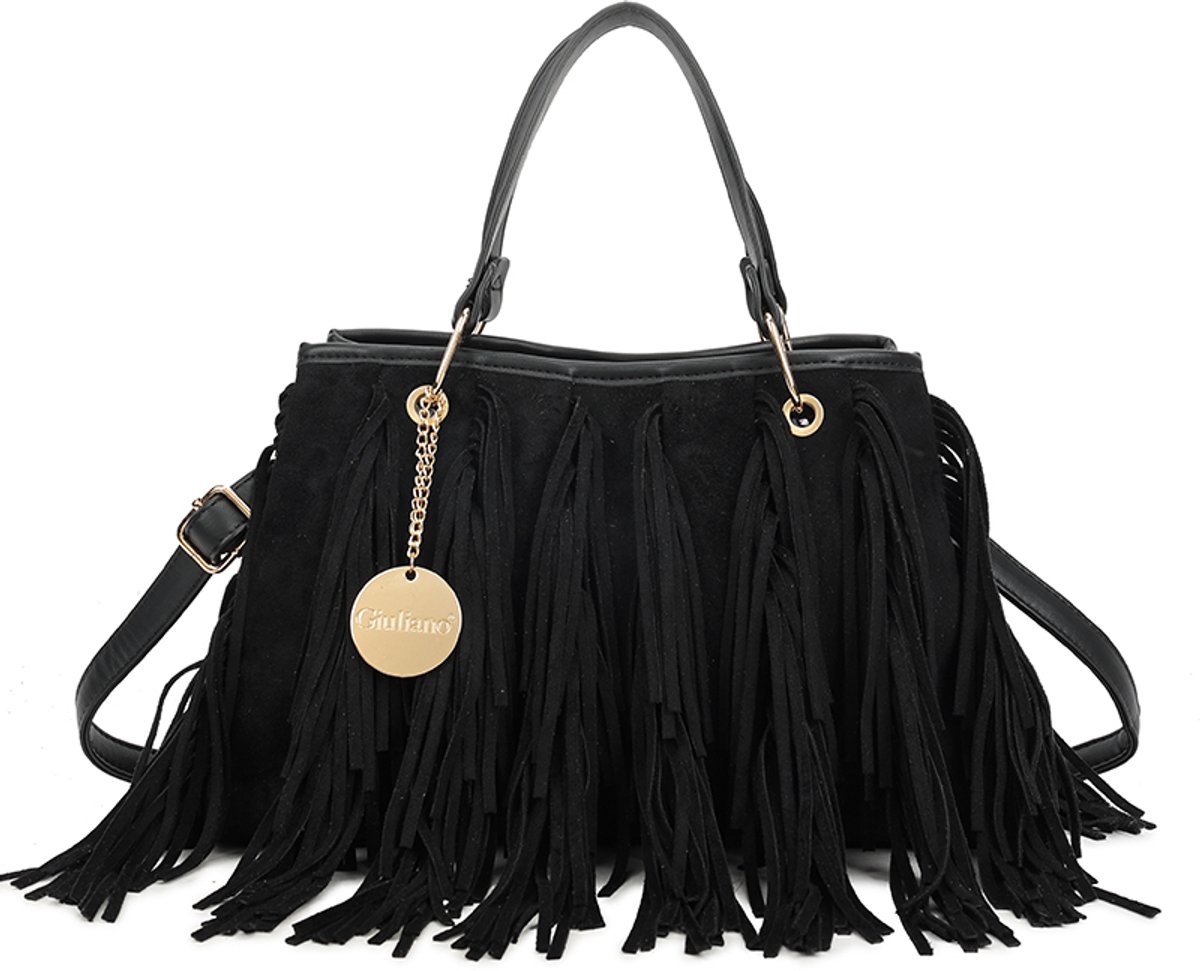 Giuliano kunstlederen suede handtas Katrien - Dames - Zwart