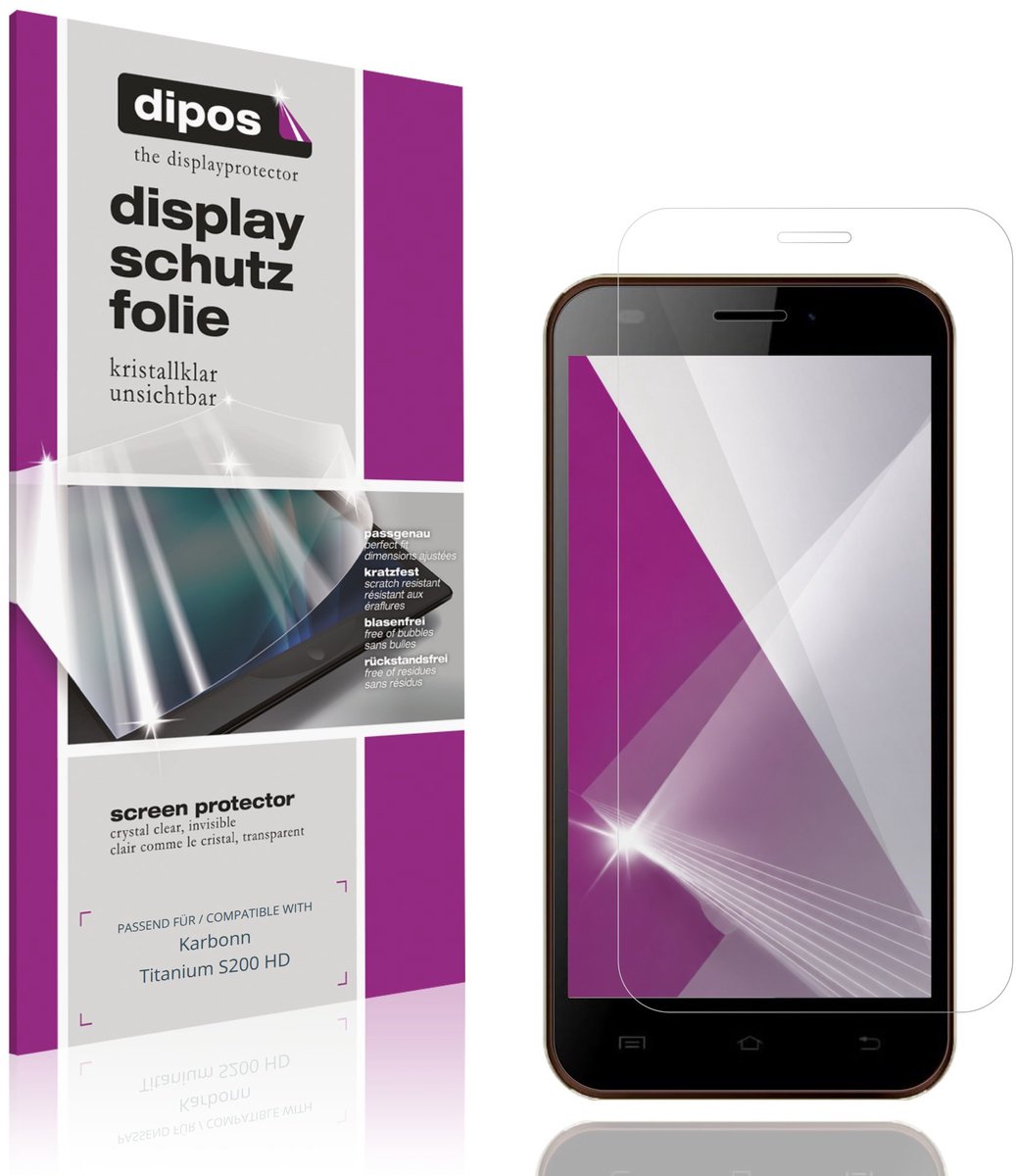 dipos – 4x Beschermfolie geschikt voor Karbonn Titanium S200 HD | Krasbestendige & heldere Screenprotector Ultra-Thin