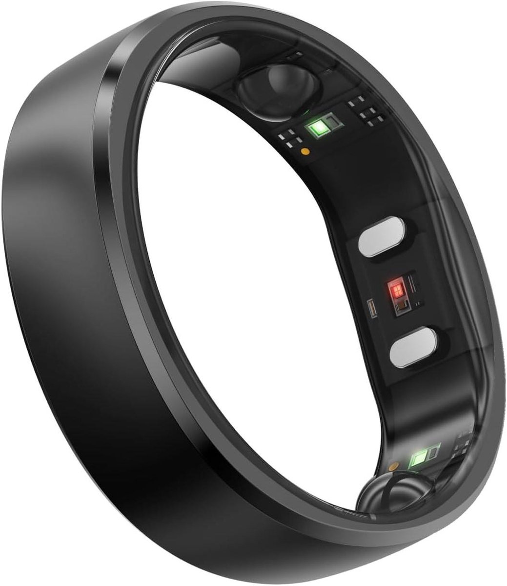 Slimme Ring - Gezondheids Tracker - Slaap Monitoren - Geen Abonnement - 12 Dagen Batterij - Mat Zwart