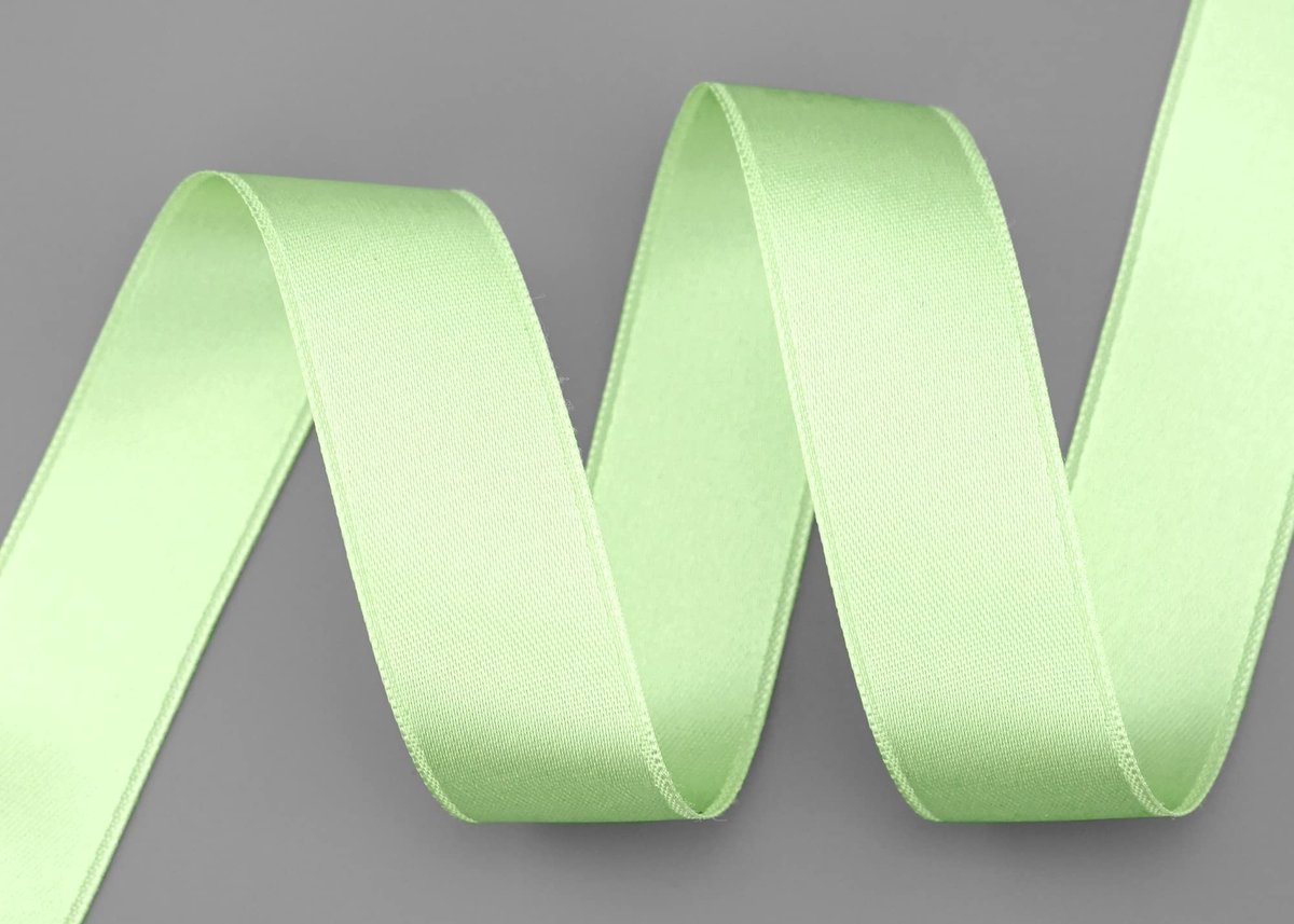 25 m x 25 mm satijnen lint LINDGRÜN Groen (136) dubbelzijdig lint van satijn zonder draad zacht en glanzend cadeaulint decoratief lint double face decoratief lint decoreren knutselen