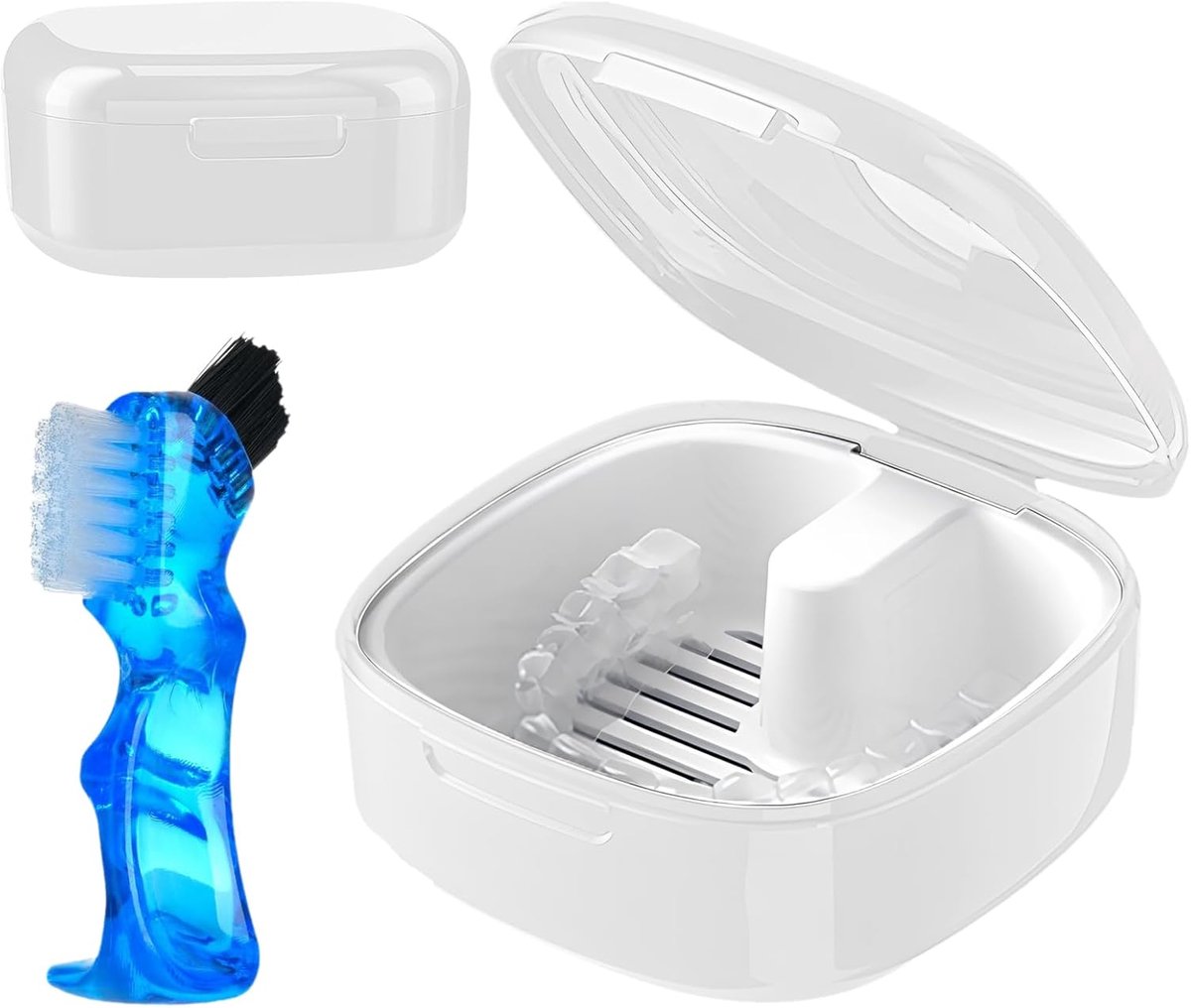 Doos voor tandheelkundig apparaat met filter, Ferula-box met reinigingsborstel, etui voor beugels, houder voor tandheelkundige geneesmiddelen