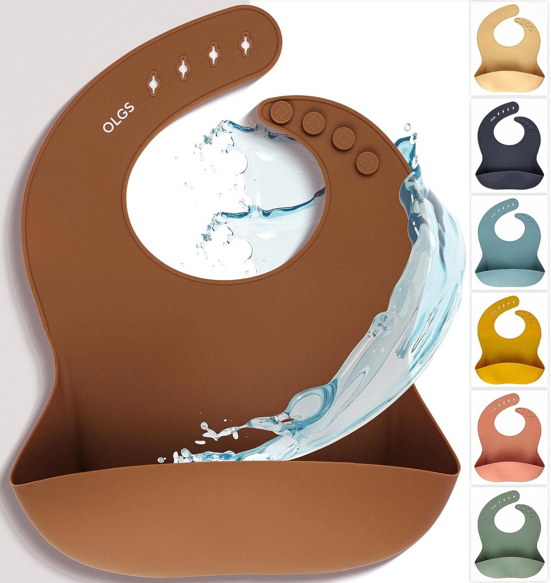 Siliconen babyslabbetje met opvangschaal, siliconen slabbetje in 7 kleuren voor jongens en meisjes, 29 x 23 cm, BPA-vrij, waterdicht, afwasbaar en gemakkelijk te reinigen
