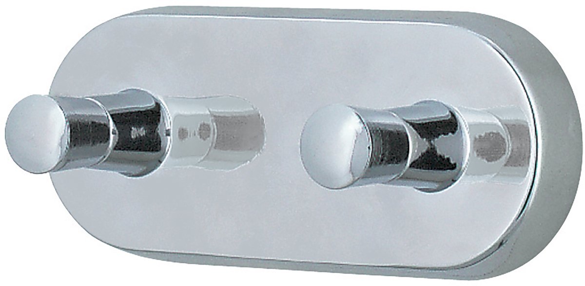 Spirella Sydney Dubbele Haak Chroom – Badkamer Haak voor Handdoeken en Badjassen – Handdoekhaak met Modern Design – Badkamer Accessoires