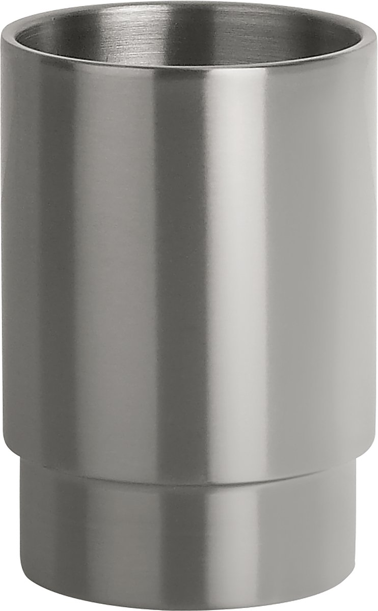 Spirella NYO Tandenborstelhouder - Tumbler Badkamer Beker - Geborsteld - 6,5 x 9,5 cm - Vochtbestendig en Eenvoudig te Reinigen
