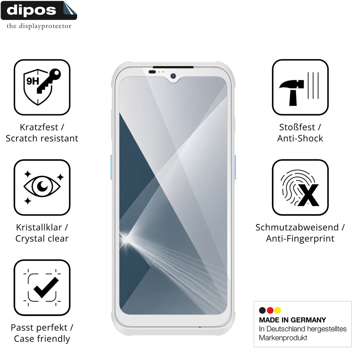 dipos – 2x Pantserfolie geschikt voor Conker SX65 HC | 9H Screenprotector
