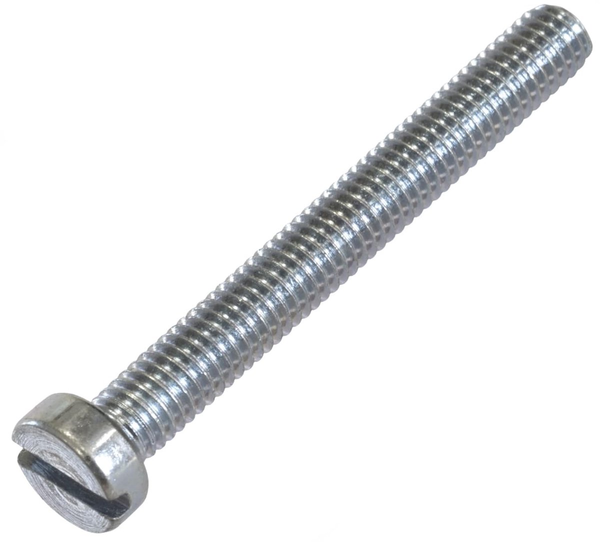 - C58345 - Set met 30 metalen schroeven M6 x 50 mm met cilinderkop en sleuf SL - voor bevestigingsbouten - DIN 84 - verzinkt staal - kleur: zilver
