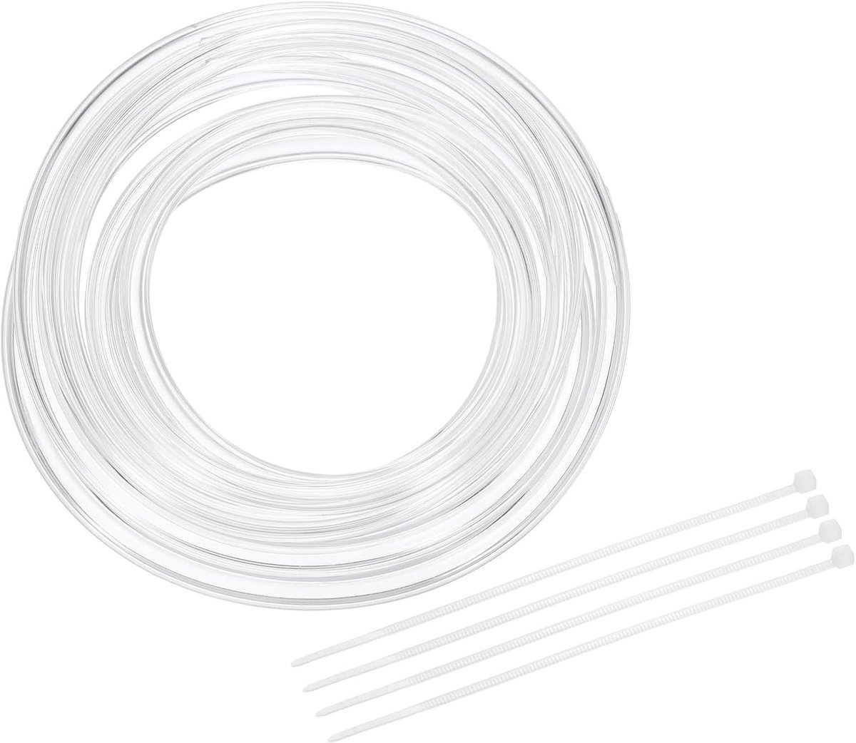 Flexibele pvc-slang, 3 mm x 6 mm, 2 meter lang, transparante vinylslang, lichte kunststof slang met slangklemmen voor aquaponiek, luchtslang, irrigatie