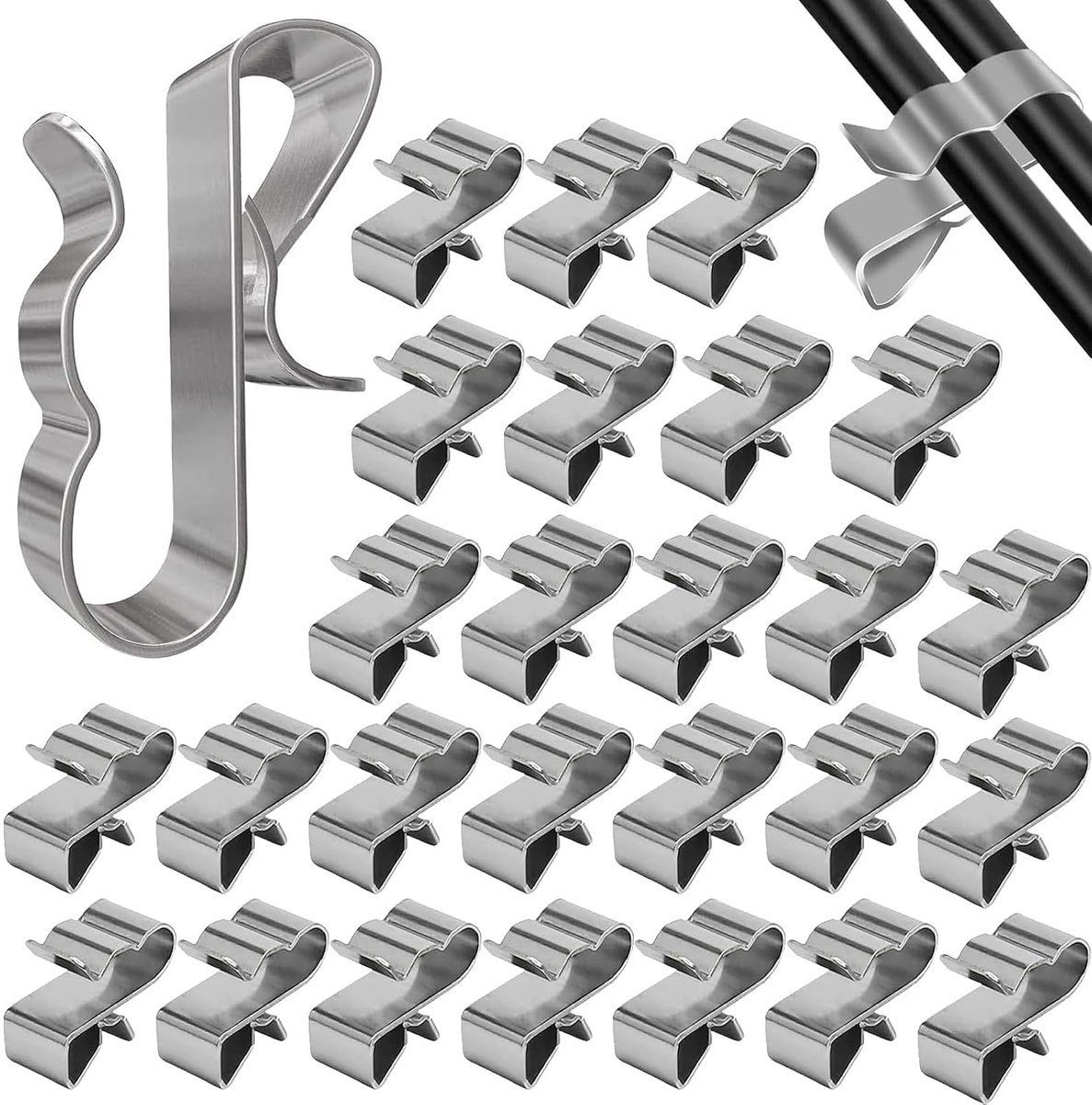 Kabelclips voor hangers, kabelclips voor zonnepaneelkabel, kabelclips van roestvrij staal, kabelframe draadclips, voor aanhangers, kabelklemmen, bevestiging