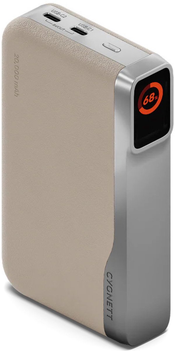 Cygnett Dual USB / USB-C Powerbank 20.000 mAh 65W - Ivory