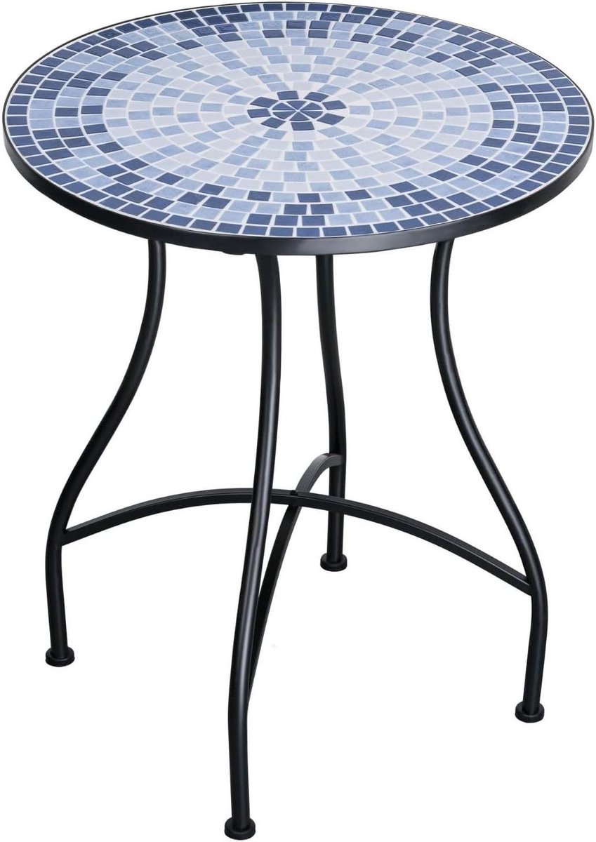 Mozaïek tuintafel - Ronde balkontafel - Buiten genieten - Mediterrane flair - 60 cm - Multicolor