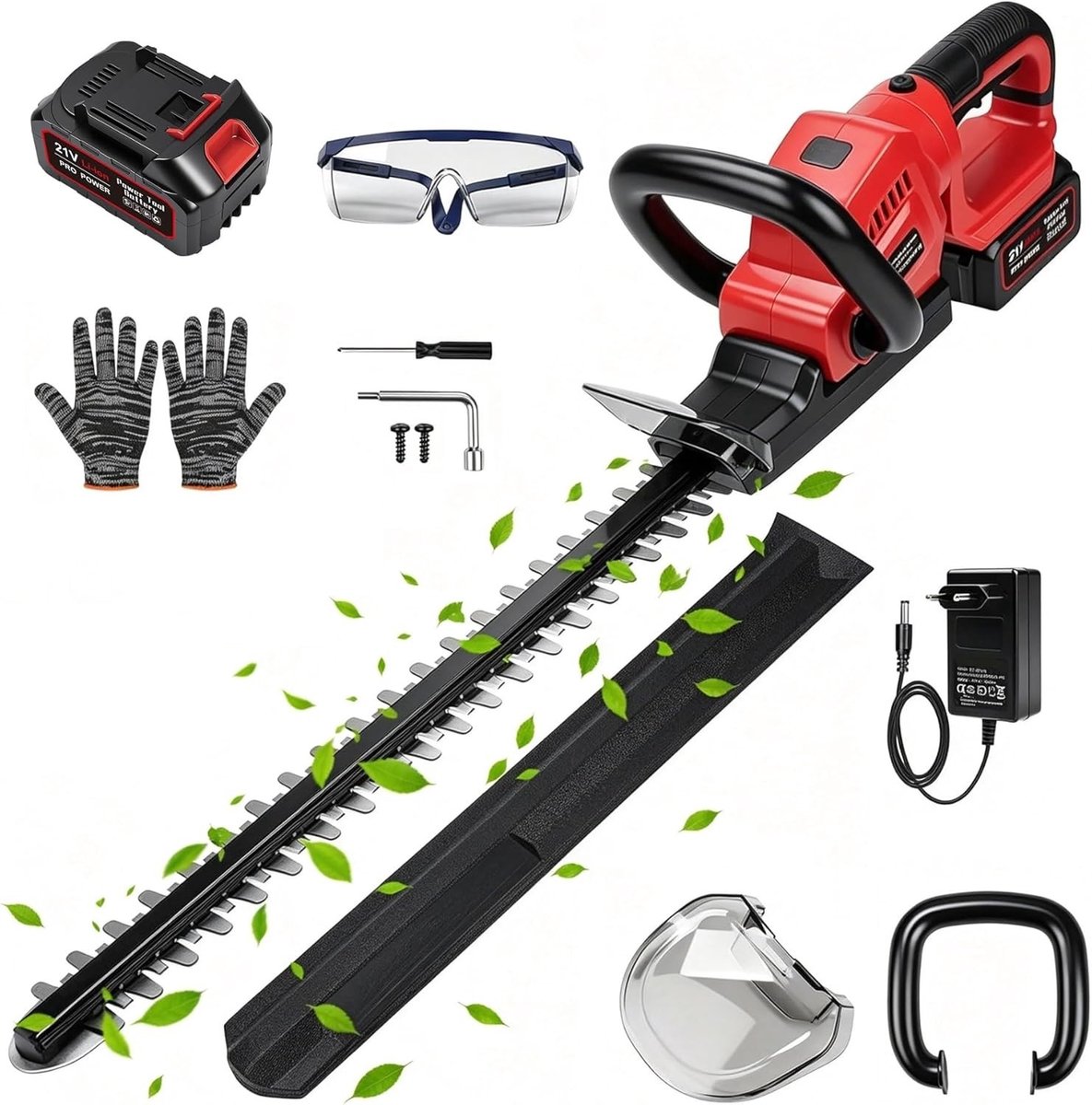 Accu Heggenschaar - 21V - 50 cm - Met 3,0 Ah Lithium-ion Accu - Voor Tuinhout & Hagen Trimmen