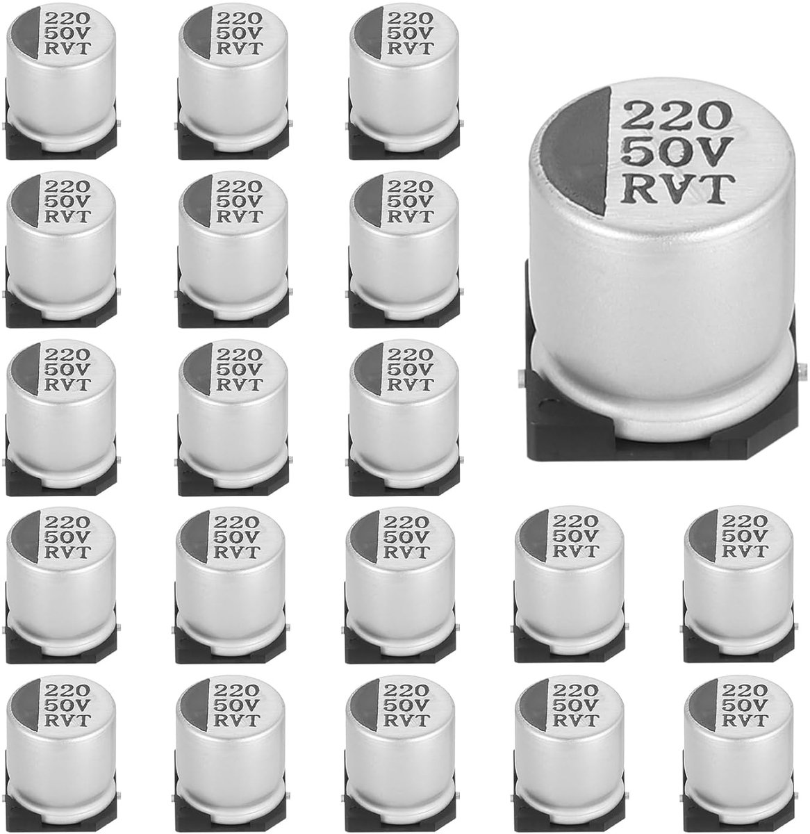 220uF 50V Aluminium Elektrolytische Condensatoren, Opbouwmontage Apparaat Lage Impedantie Elektrolytische Condensator Voor TV Circuit Projecten, 10x10.5mm, 20pcs